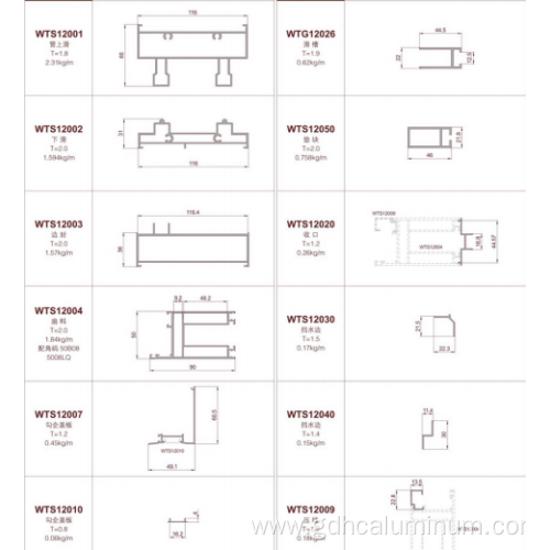 PVDF powder coating aluminum profile doors and windows